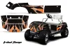 Yamaha G-Series Golf Cart Graphic Kit - 1995-2006 Tribal Flames Orange