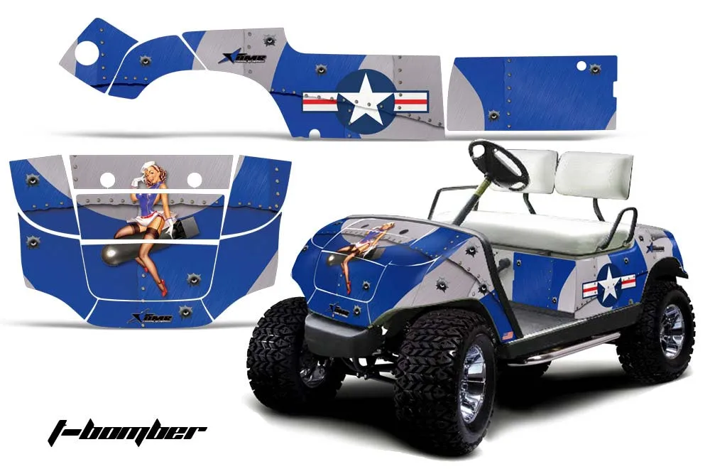 Yamaha G-Series Golf Cart Graphic Kit - 1995-2006 T Bomber Blue