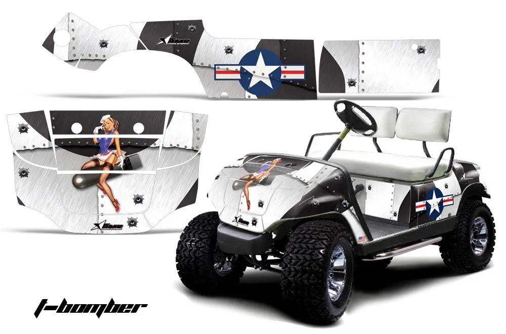 Yamaha G-Series Golf Cart Graphic Kit - 1995-2006 T Bomber White