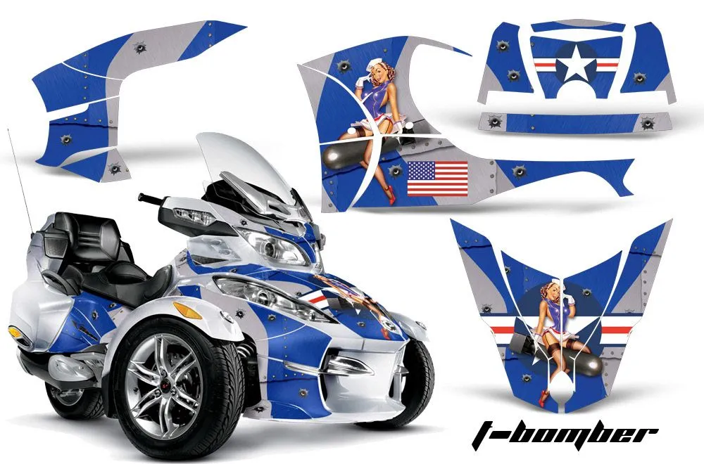 Can Am BRP (RTS) Spyder Graphic Kit - 2010-2013 T Bomber Blue