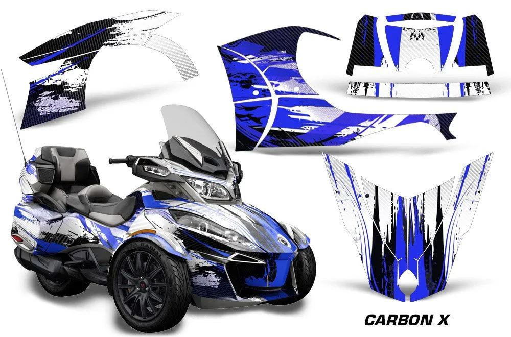 Can Am BRP (RTS) Spyder w/ Trim Kit Graphic Kit - 2014-2019 Carbon X Blue
