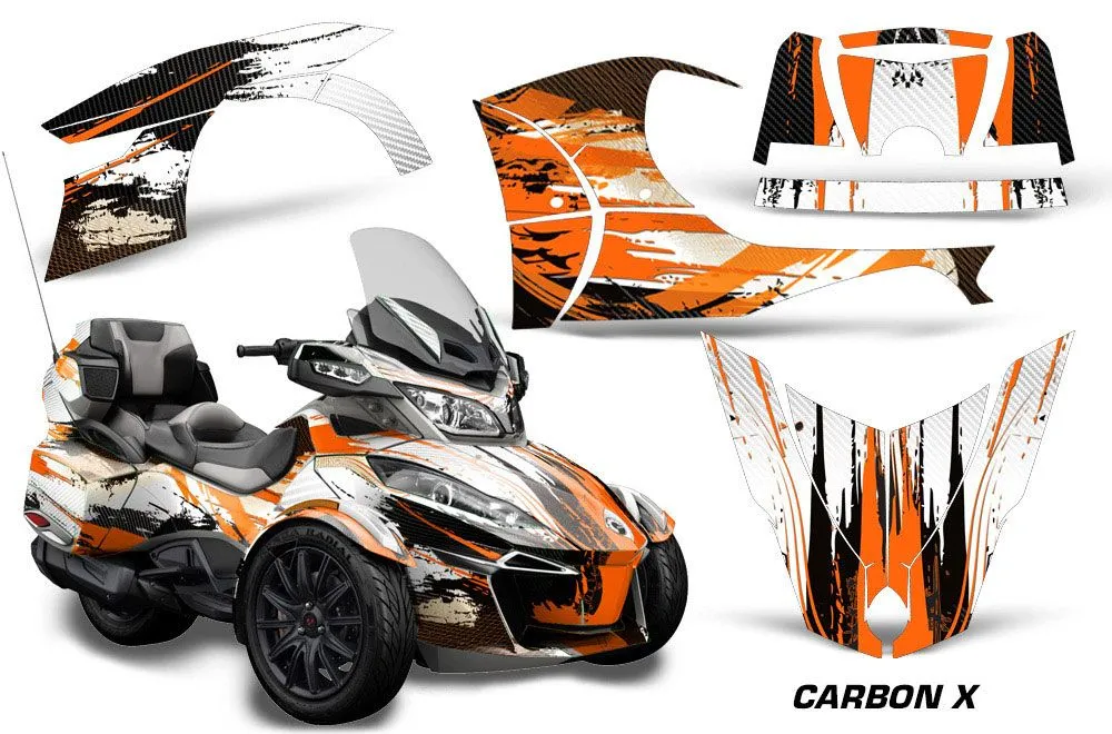Can Am BRP (RTS) Spyder w/ Trim Kit Graphic Kit - 2014-2019 Carbon X Orange
