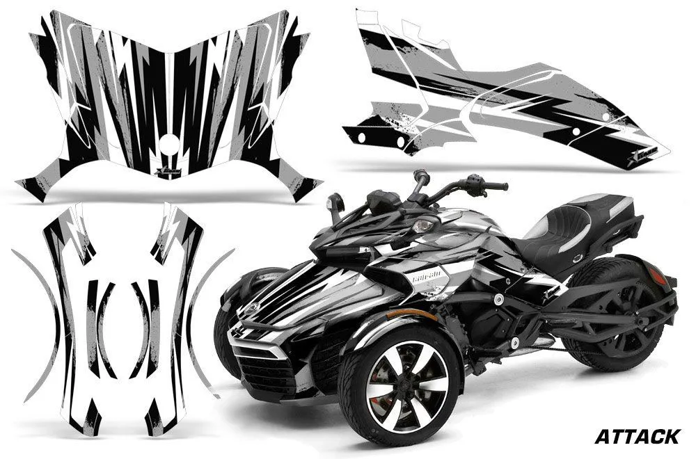 Can Am F3-S Spyder Graphic Kit - All Years Attack Silver
