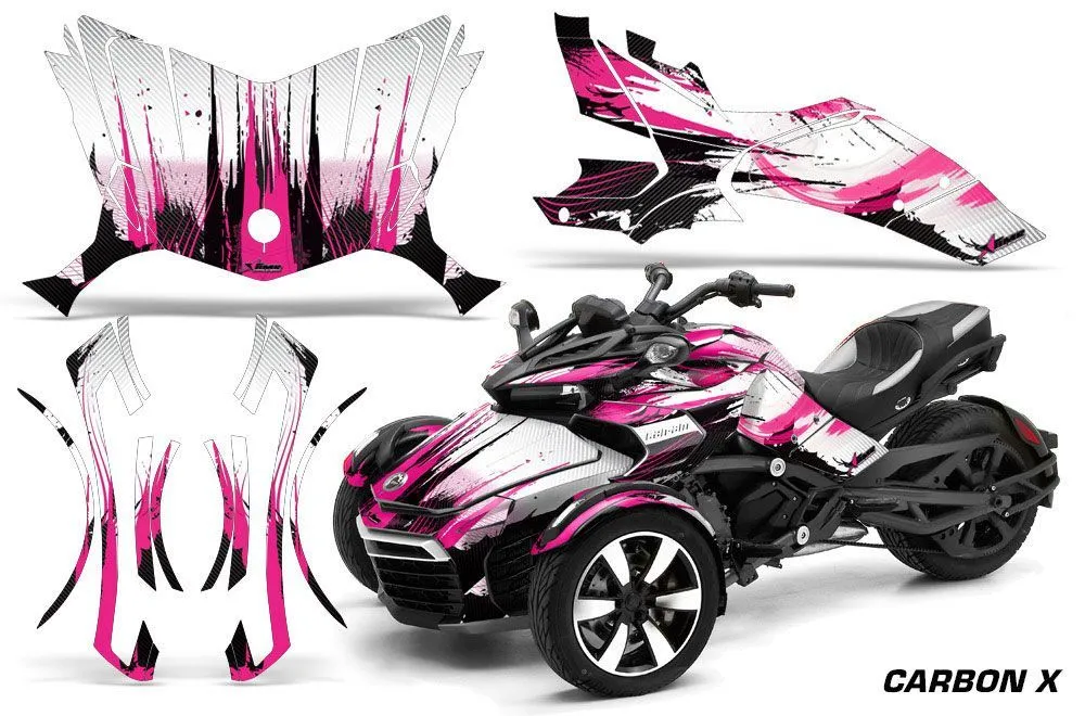 Can Am F3-S Spyder Graphic Kit - All Years Carbon X Pink