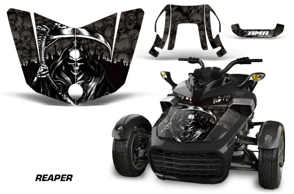 Can Am F3-S Spyder Hood Graphic Kit - All Years Reaper Black