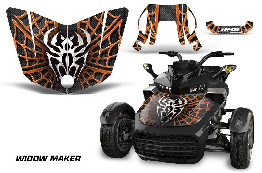 Can Am F3-S Spyder Hood Graphic Kit - All Years Widow Maker Orange