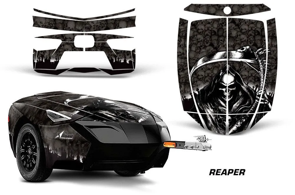 Can Am Spyder Freedom Trailer Graphic Kit - All Years Reaper Black