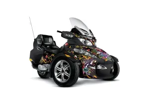 Can Am BRP (RTS) Spyder Graphic Kit - 2010-2013 Ed Hardy Love Kills Black