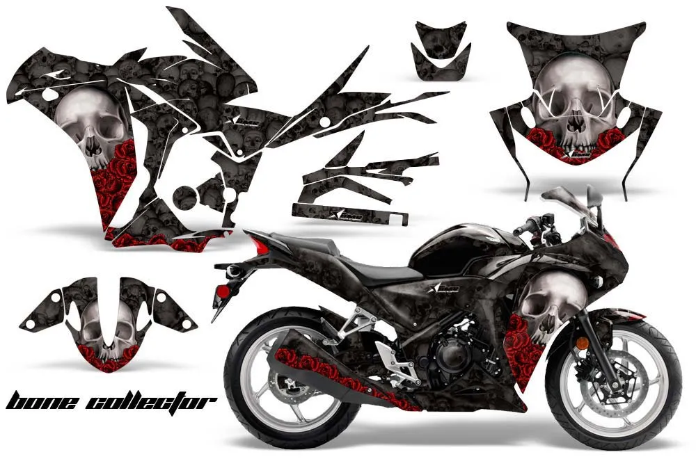 Honda CBR 250R Graphic Kit - 2010-2013 Bone Collector Black