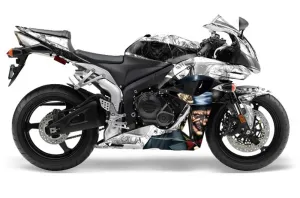 Honda CBR 600 RR Graphic Kit - 2007-2008 Mad Hatter White