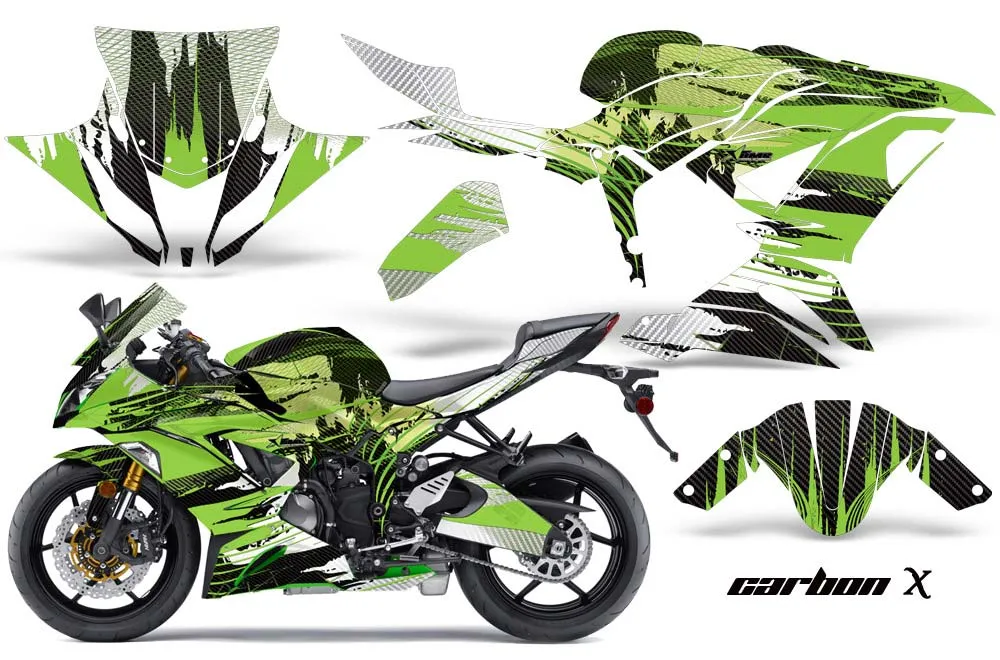 Kawasaki 636 ZX6-R Ninja Graphic Kit - 2013-2016 Carbon X Blue