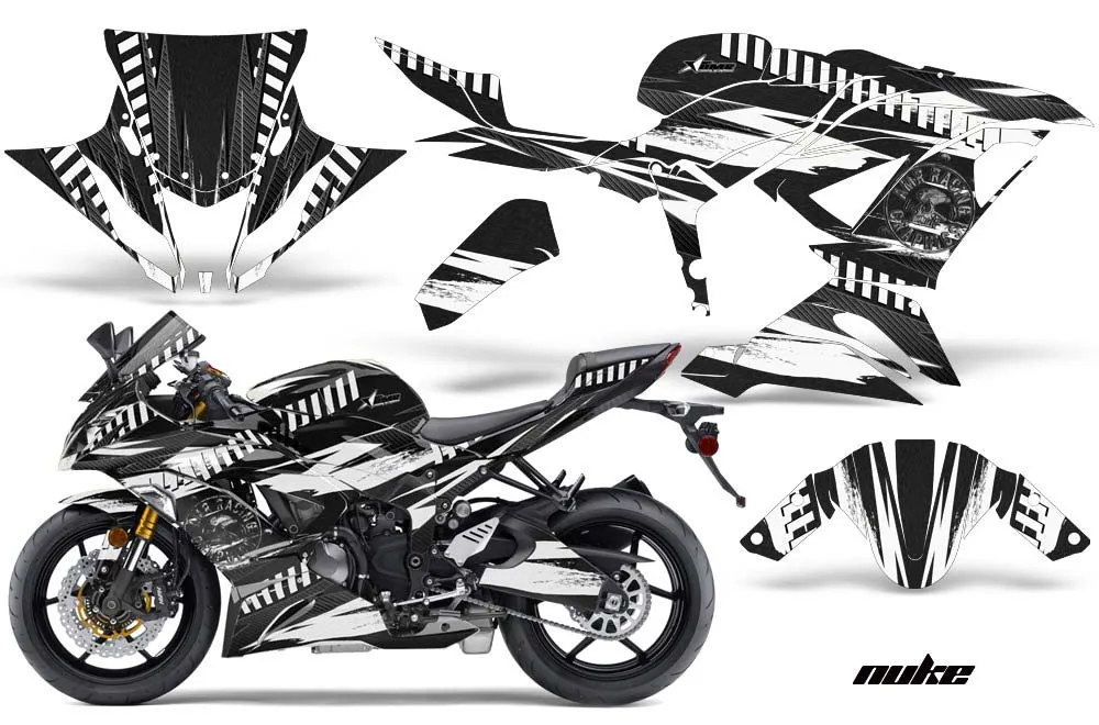 Kawasaki 636 ZX6-R Ninja Graphic Kit - 2013-2016 Nuke White