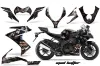 Kawasaki ZX10 Ninja Graphic Kit - 2008-2009 Mad Hatter Black