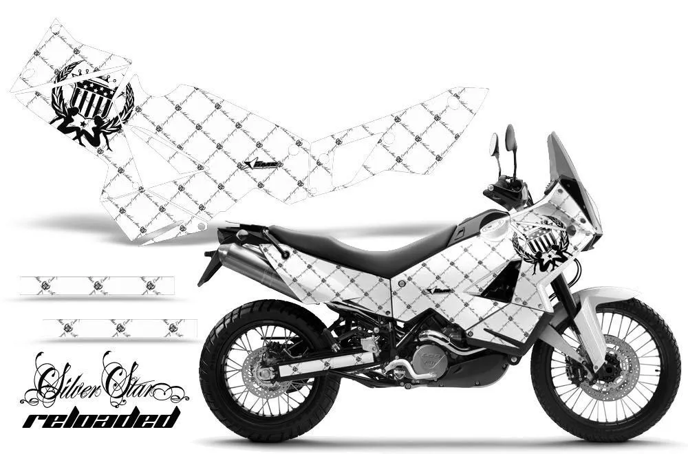 KTM Adventure R 990 Graphic Kit - All Years Silver Star Reloaded White