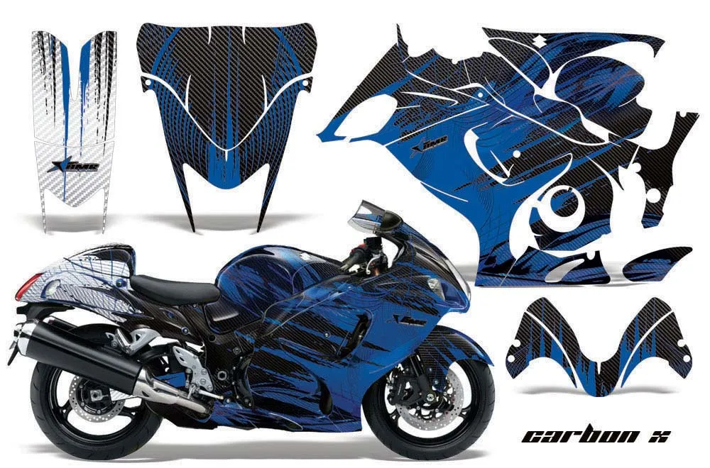 Suzuki GSXR 1300 Hayabusa Graphic Kit - 2008-2020 Carbon X Red
