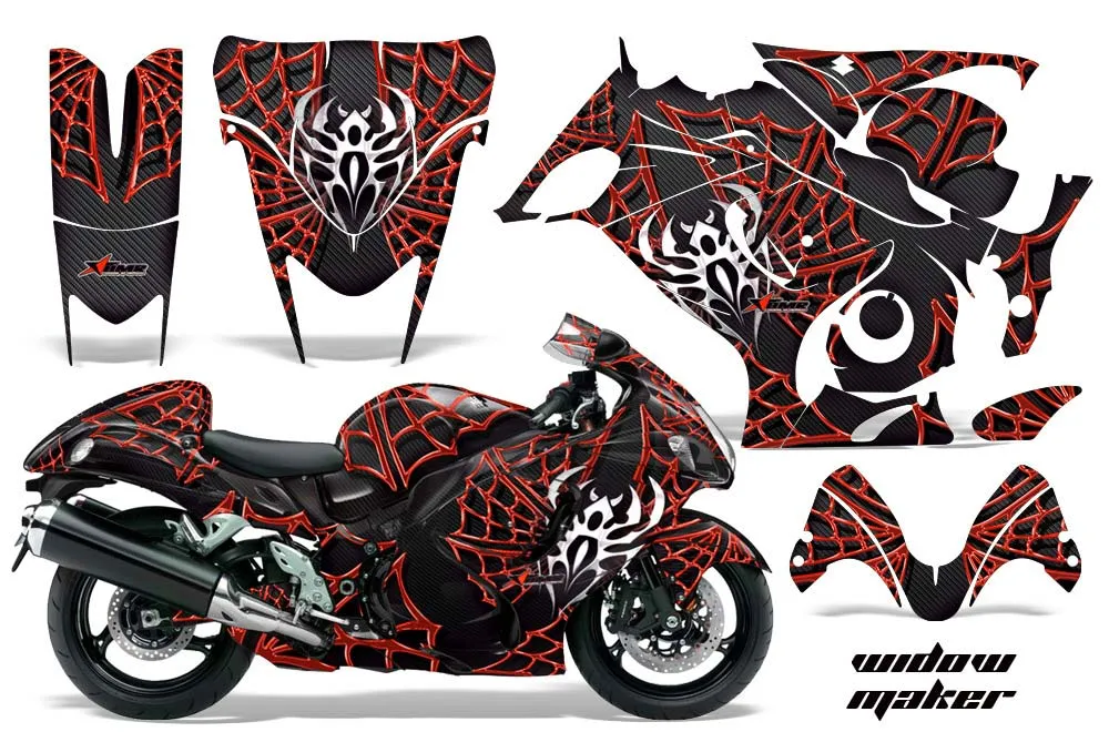 Suzuki GSXR 1300 Hayabusa Graphic Kit - 2008-2020 Widow Maker Red