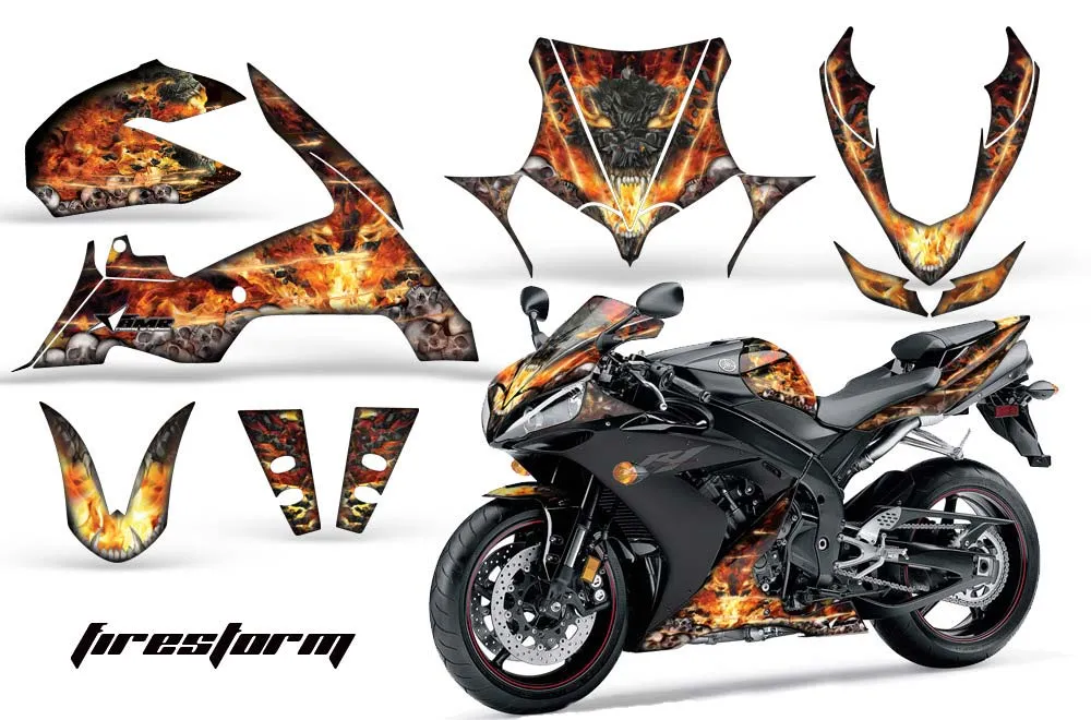 Yamaha R1 Graphic Kit - 2004-2005 Firestorm Black
