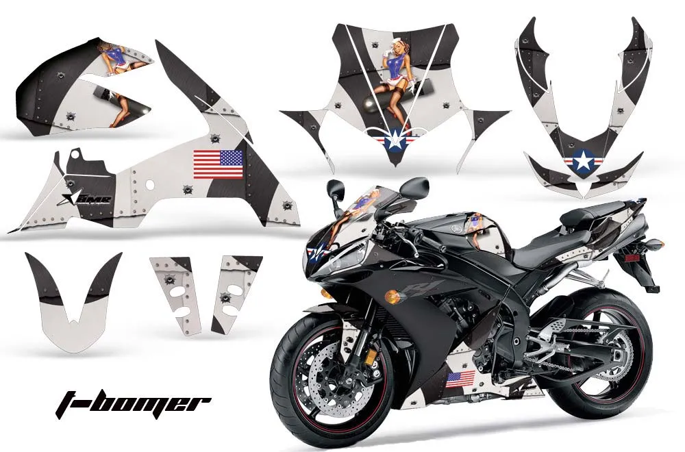 Yamaha R1 Graphic Kit - 2004-2005 T Bomber Black