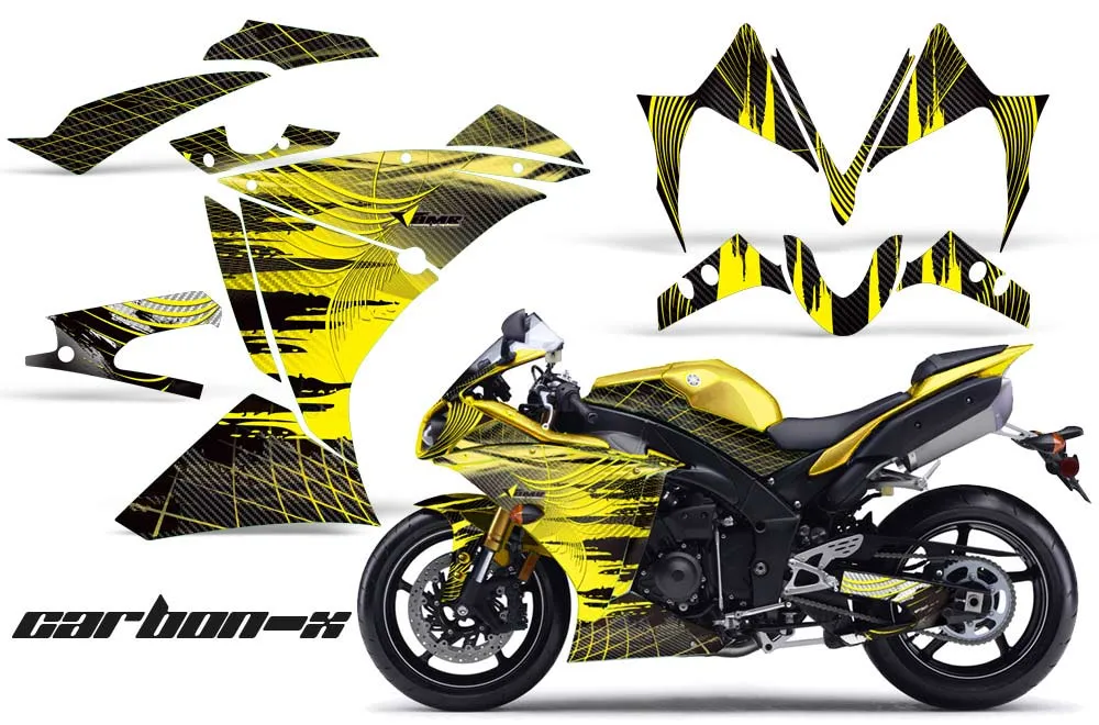 Yamaha R1 Graphic Kit - 2010-2012 Carbon X Yellow