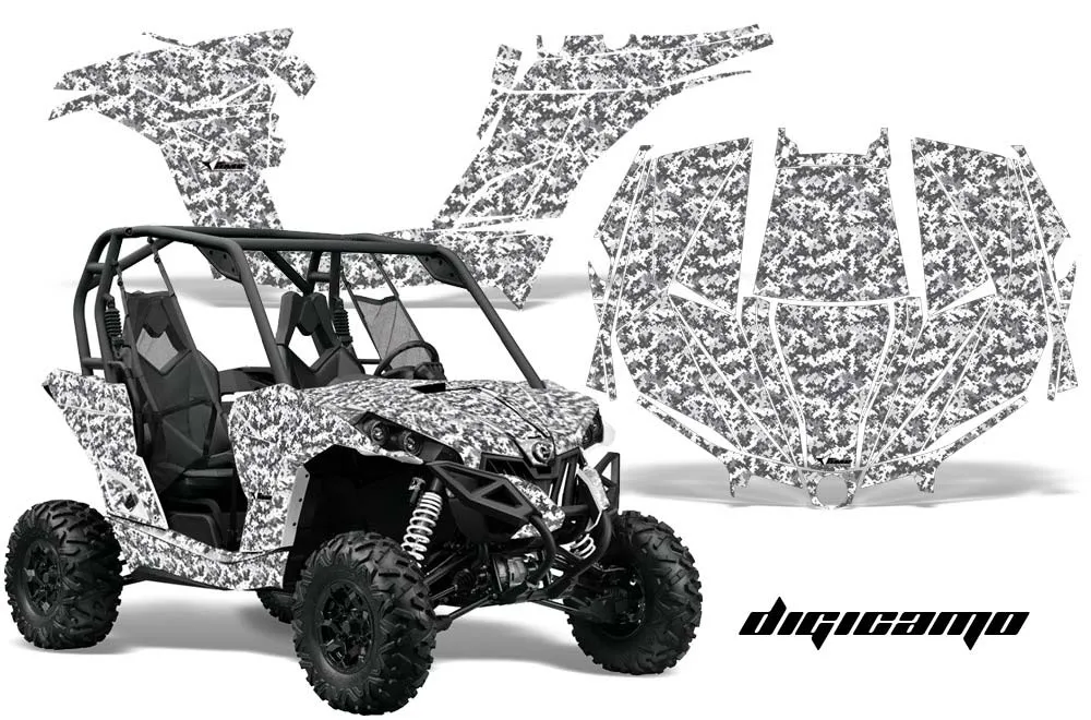 Can-Am Maverick 1000 X RS R Graphic Kit - 2013-2016 Digicamo White