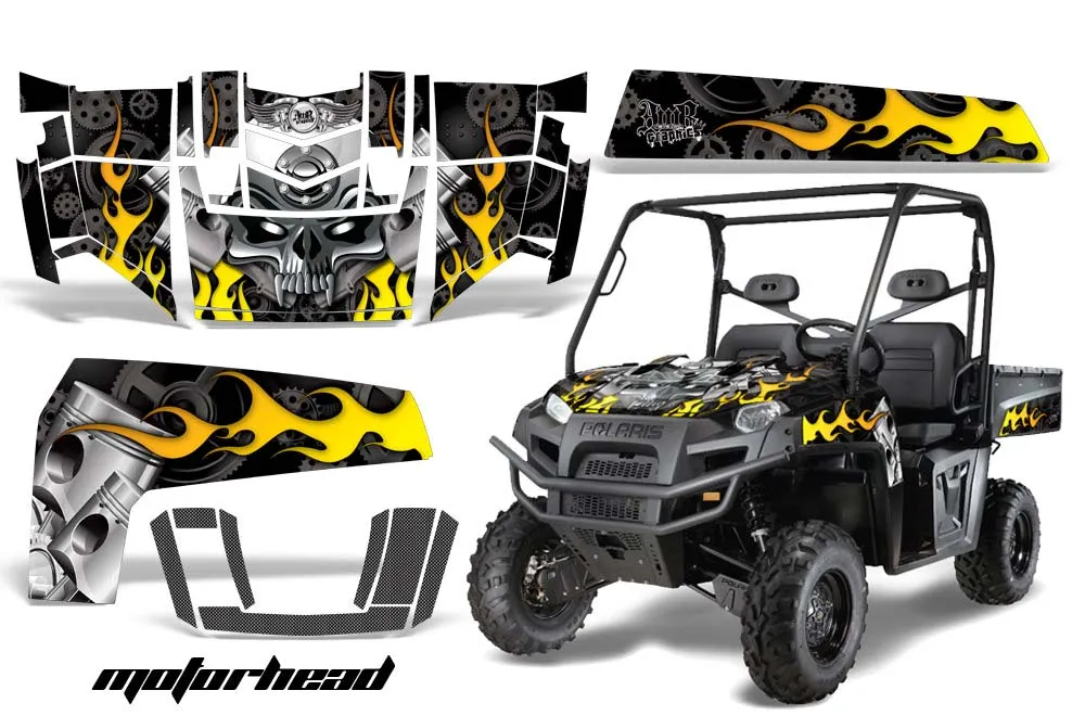 Polaris Ranger XP 500 / 800 / 900D 4x4 EFI Graphic Kit - 2010-2014 Motorhead Black