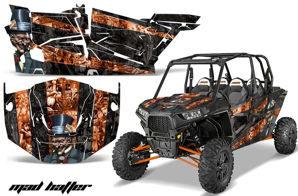 Polaris RZR 1000 XP 4 Door Graphic Kit - 2013-2018 Mad Hatter Orange