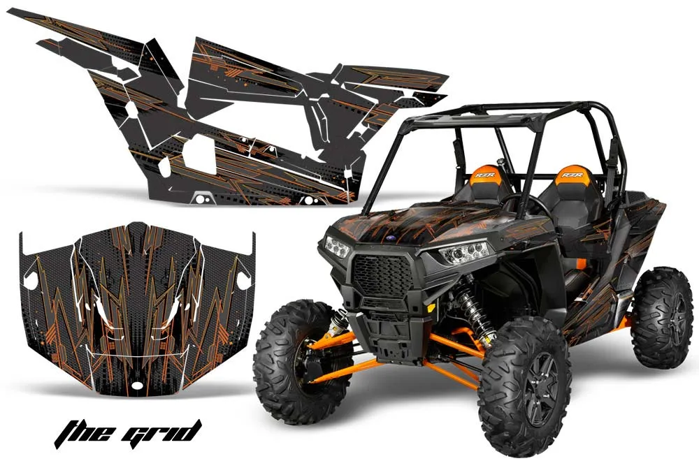 Polaris RZR 1000 XP 2 Door Graphic Kit - 2013-2018 The Grid Orange