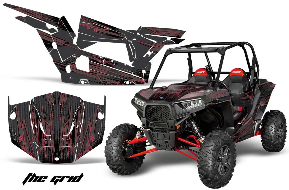Polaris RZR 1000 XP 2 Door Graphic Kit - 2013-2018 The Grid Red