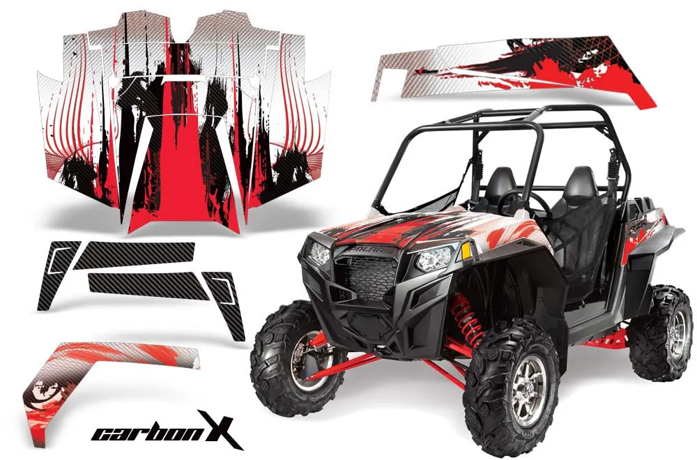 Polaris RZR 900 XP Graphic Kit - 2011-2014 Carbon X Red