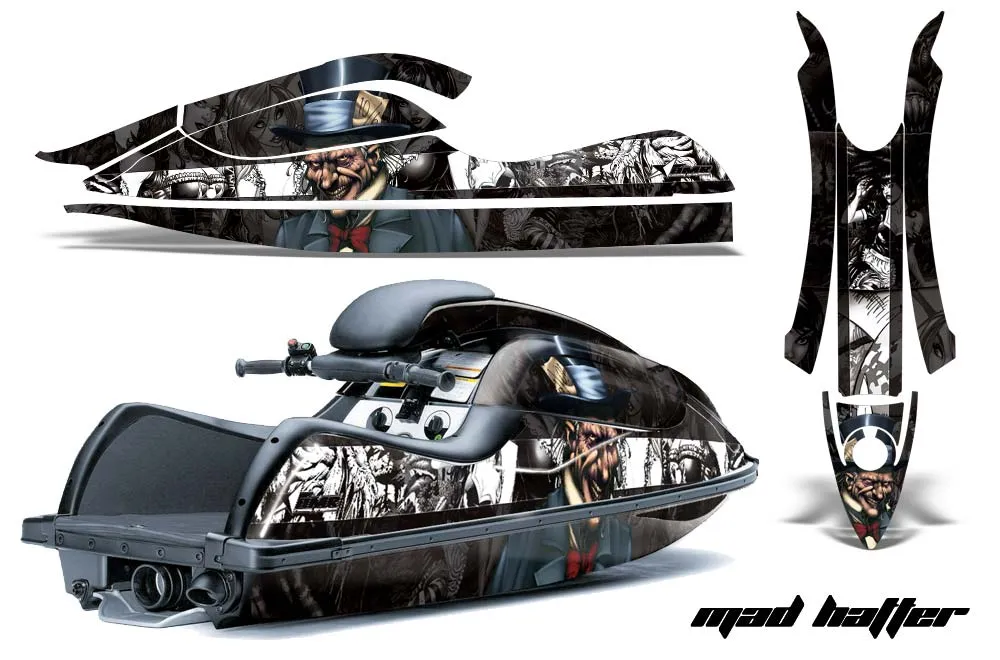 Kawasaki 800 SX / R Jet Ski Graphic Kit - 2003-2012 Mad Hatter Black