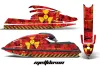 Kawasaki 750 SX / SXR Jet Ski Graphic Kit - 1992-1998 Meltdown Red