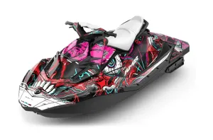 Sea Doo Bombardier Spark (3 UP) Jet Ski Graphic Kit 2015-2018 Frenzy Red