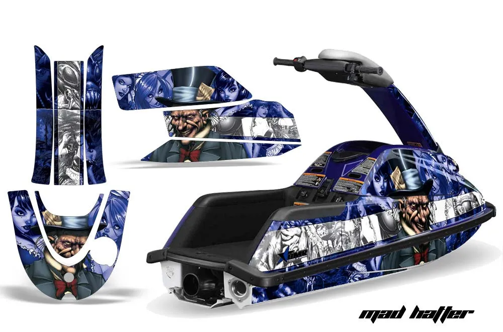 Yamaha Superjet Round Nose Jet Ski Graphic Kit - All Years Mad Hatter Blue