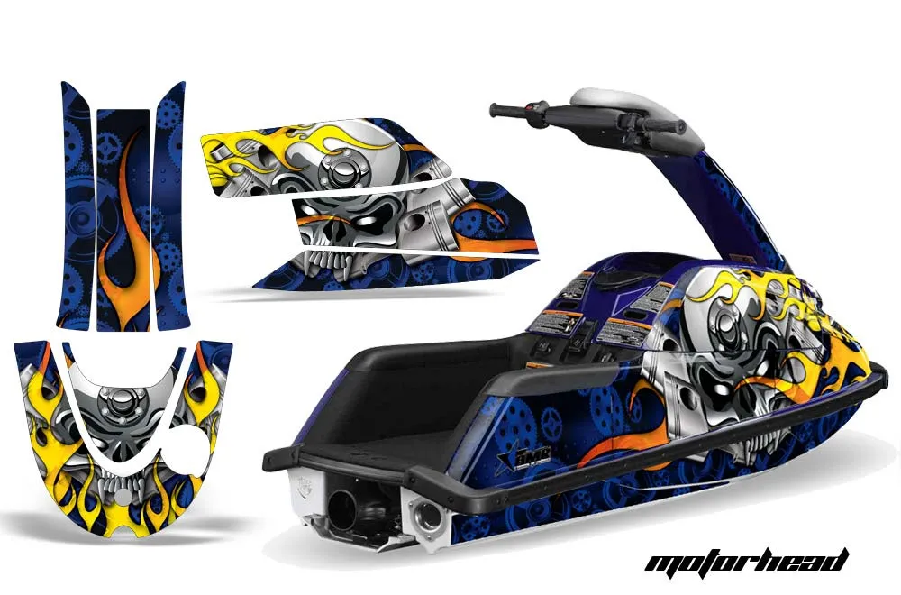 Yamaha Superjet Round Nose Jet Ski Graphic Kit - All Years Motorhead Blue