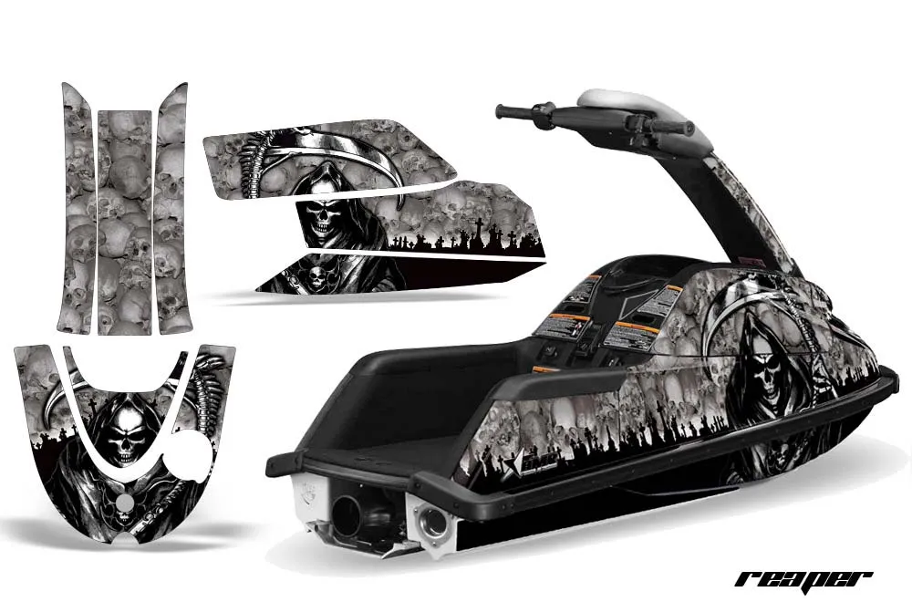 Yamaha Superjet Round Nose Jet Ski Graphic Kit - All Years Reaper Silver